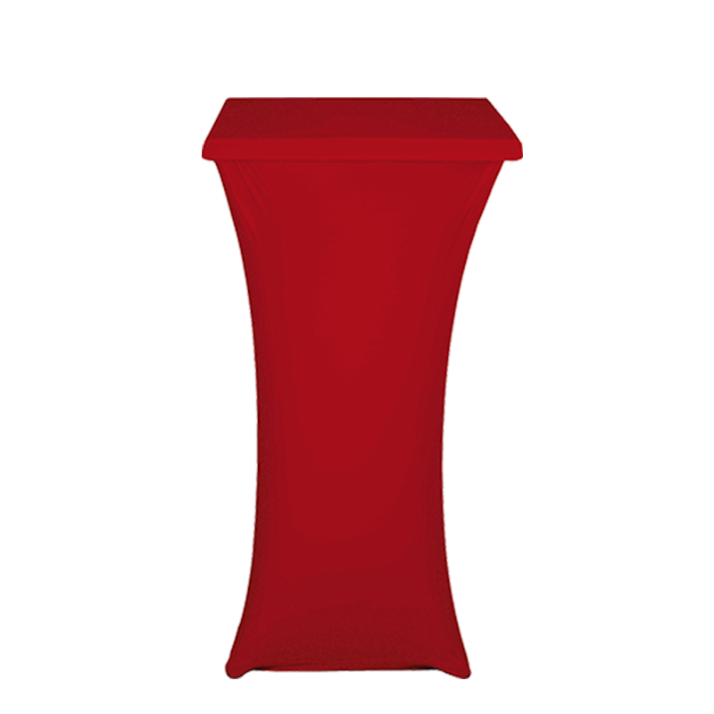Mesa coctel alta con funda roja Alt 111 60 x 60 cm. ignífuga M1