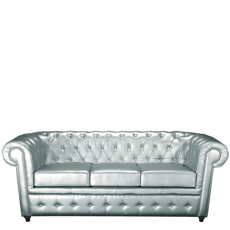 Sofá Chesterfield plata L 202 P 92 H 76 cm