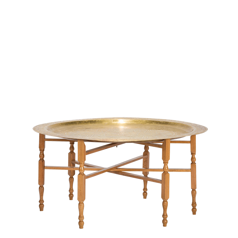 Mesa baja redonda dorada  Ø 89 Alt 48 cm
