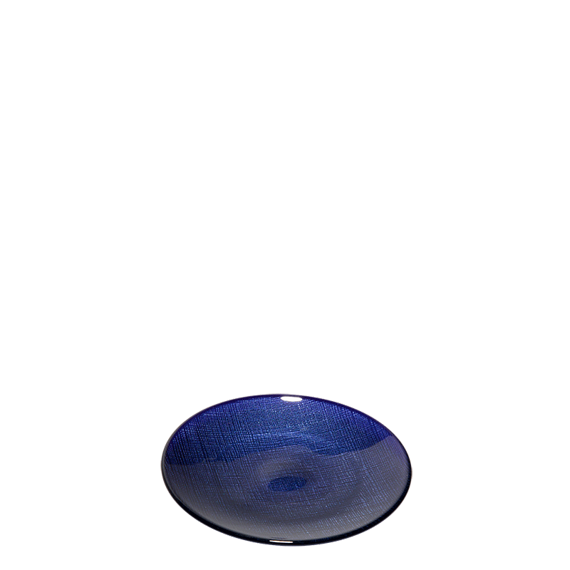 Assiette à pain bleue en verre  Ø 14 cm