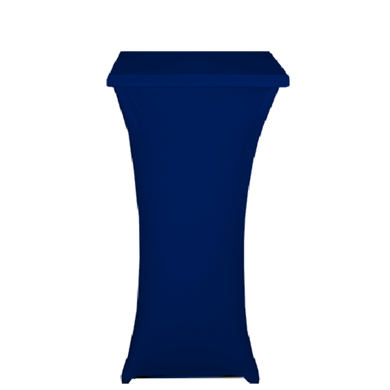 Mesa cóctel alta con funda azul 60 x 60 cm Alt. 111 cm