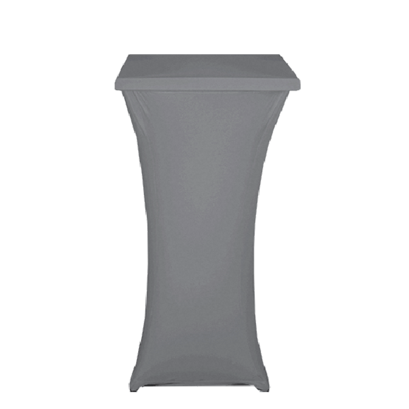 Mesa cóctel alta con funda gris 60 x 60 cm Alt. 111 cm