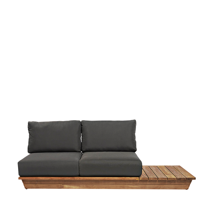 Canapé 2 plazas Lounge Gris 76 x 204 cm