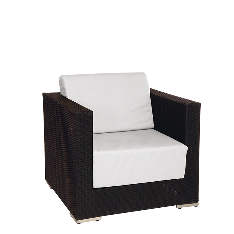 Sillón Lounge trenzado gris 80 x 80 x 67 cm