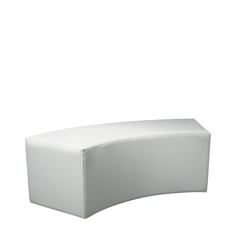 Banqueta redondeada en vinilo blanco 50 x 150 Alt 40 cm M1