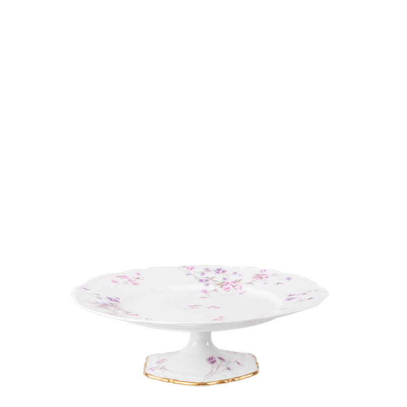 Bandeja con pie Vintage con flores