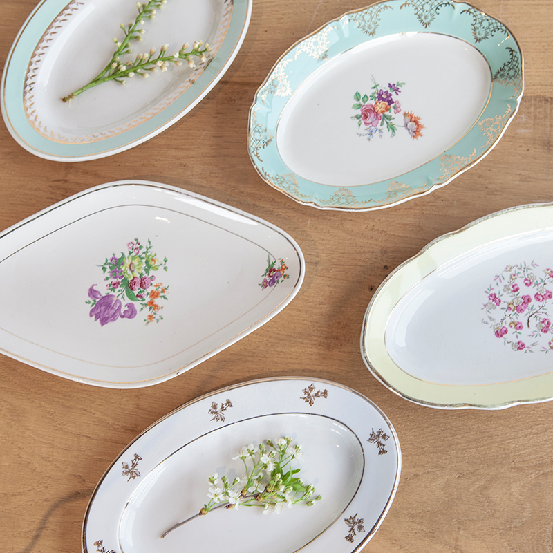 Bandejita Vintage con flores