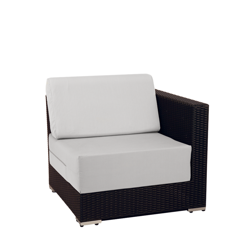 Módulo de ángulo de mobiliario Lounge trenzado gris 80 x 80 x 67