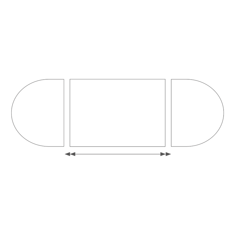 Mesa ovalada 130 x 700 cm