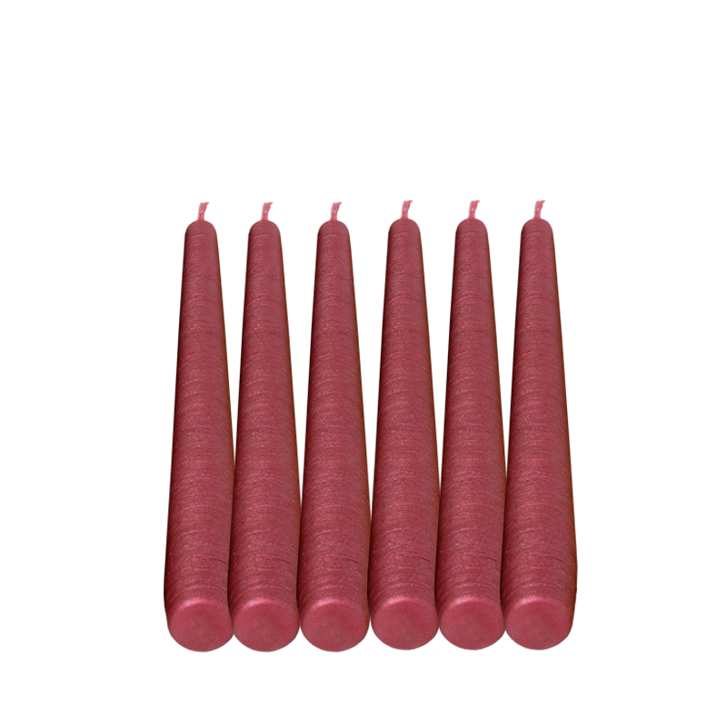 Lote de 6 velas pinceladas roja Opera Alt. 25 cm.