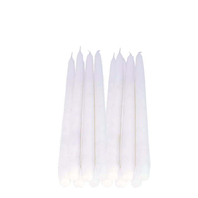 Lote de 12 velas blancas 30 cm