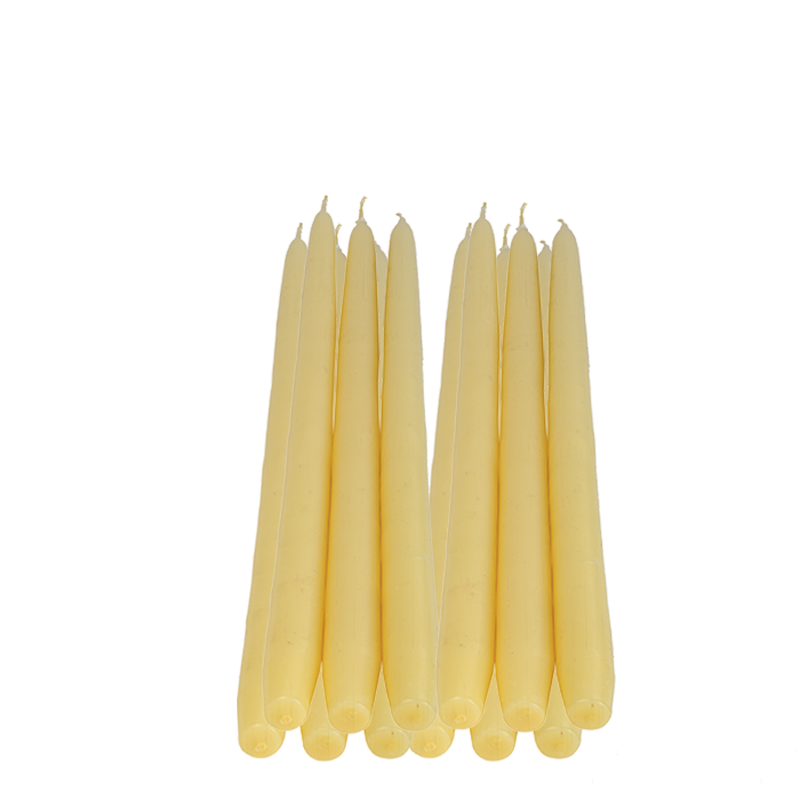 Lote de 12 velas marfil 30 cm