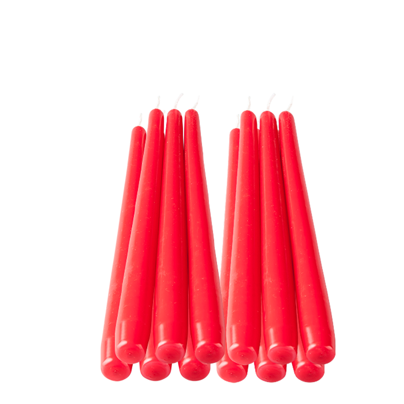 Lote de 12 velas rojas 30 cm