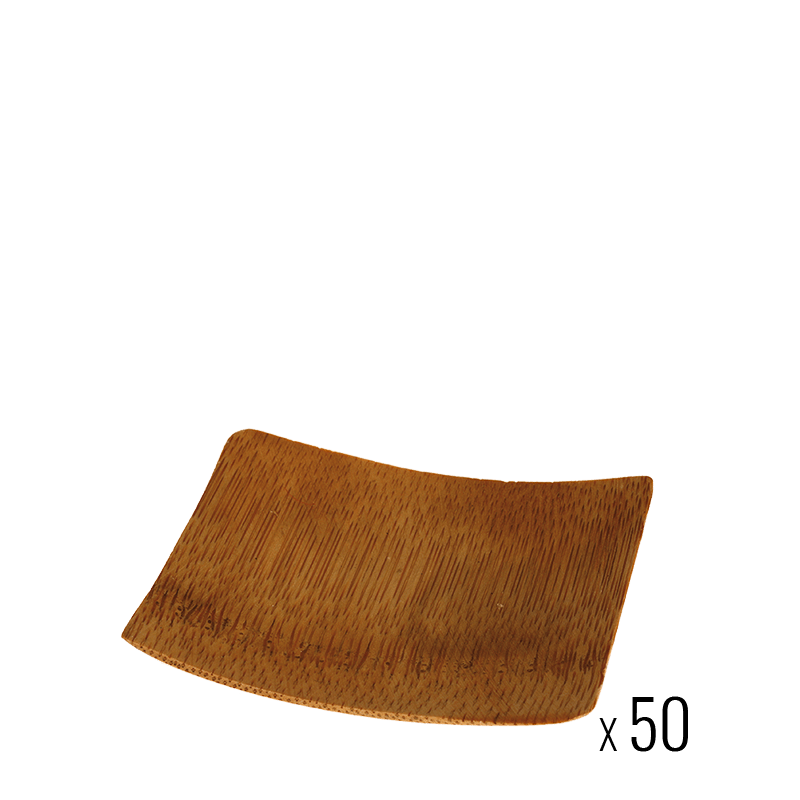 Lote de 50 cuadrados bambú 6 x 6 cm