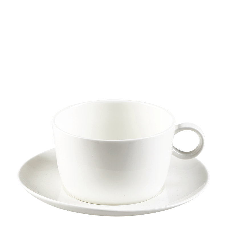 Taza y plato de té blancos 30 cl