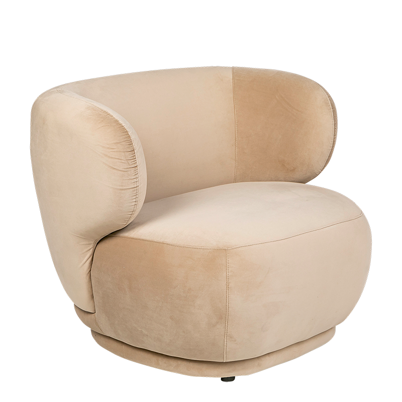 Sillón Elton de terciopelo topo