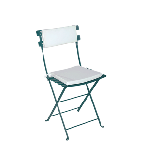 Silla Trocadero verde con asiento y respaldo blanco