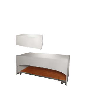 Buffet plegable con funda blanca “3 caras” 80 x 200 cm y ruedas