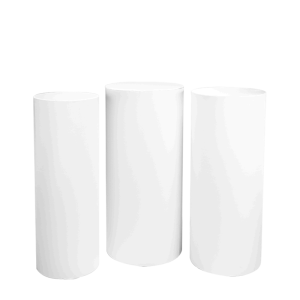 Mesa cóctel alta cilindros blanca Alt 110 - 112 - 114 (3 u.)