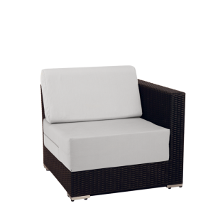 Módulo esquinero de mobiliario Lounge trenzado gris 80x80 Alt 67