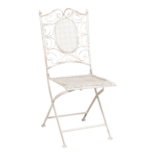 Silla de hierro forjado Chantilly blanca