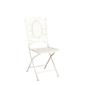 Silla Chantilly vintage blanca de hierro forjado