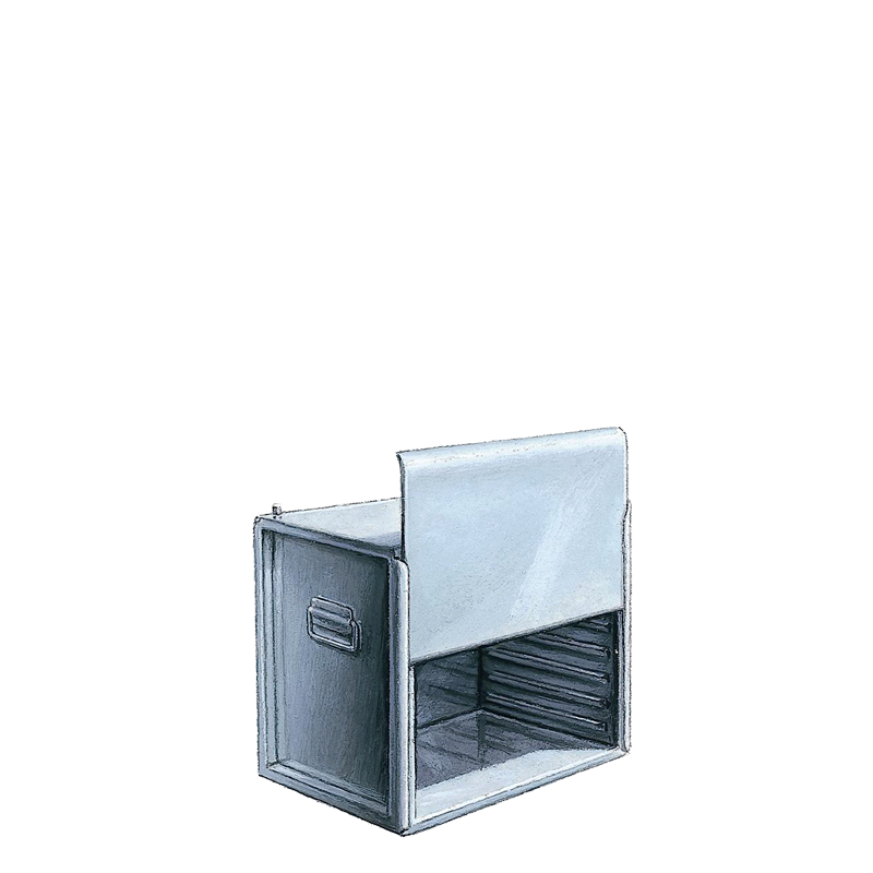 Contenedor catering servido con 8 rejillas