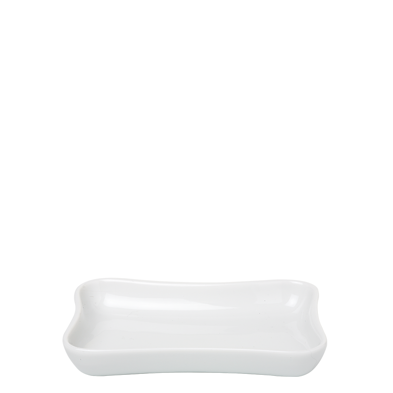 Cenicero blanco porcelana 7 x 10 cm.