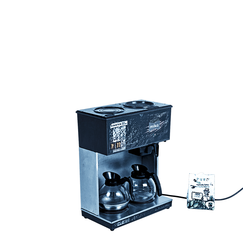 Máquina de café Miko 220 v. + 1 paquete de 4 dosis de café