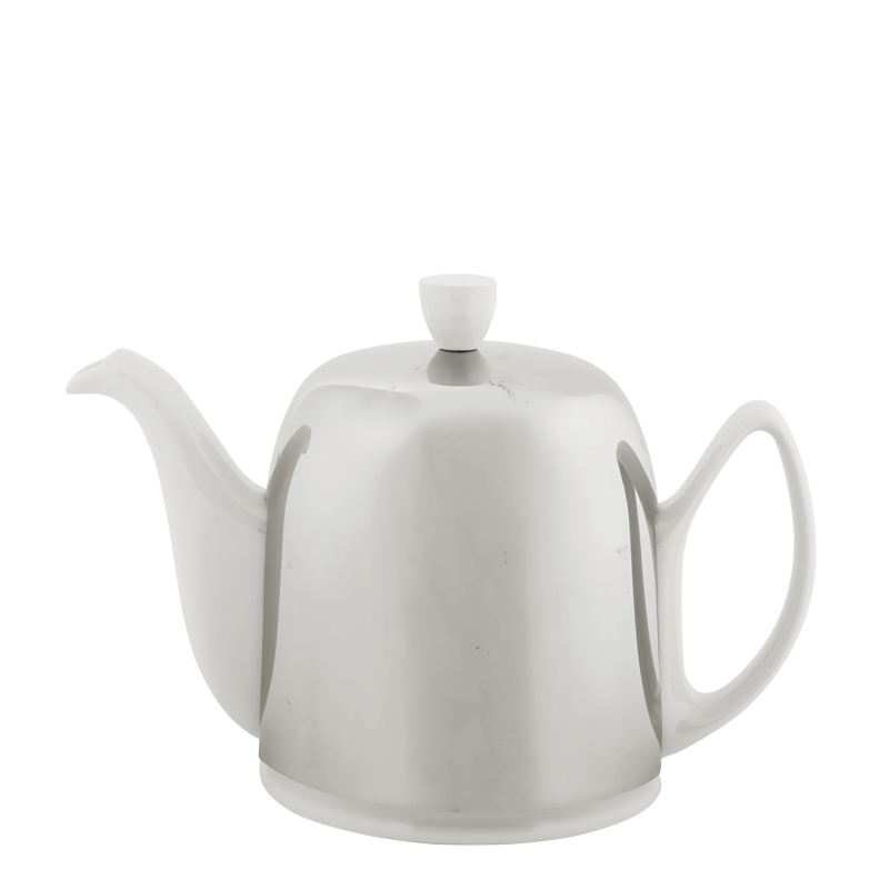 Tetera porcelana blanca inox 140 cl.