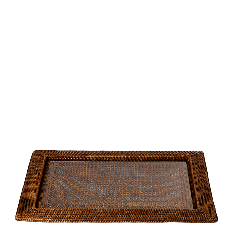 Bandeja rectangular Luisiana 46 x 63 cm. con placa de cristal