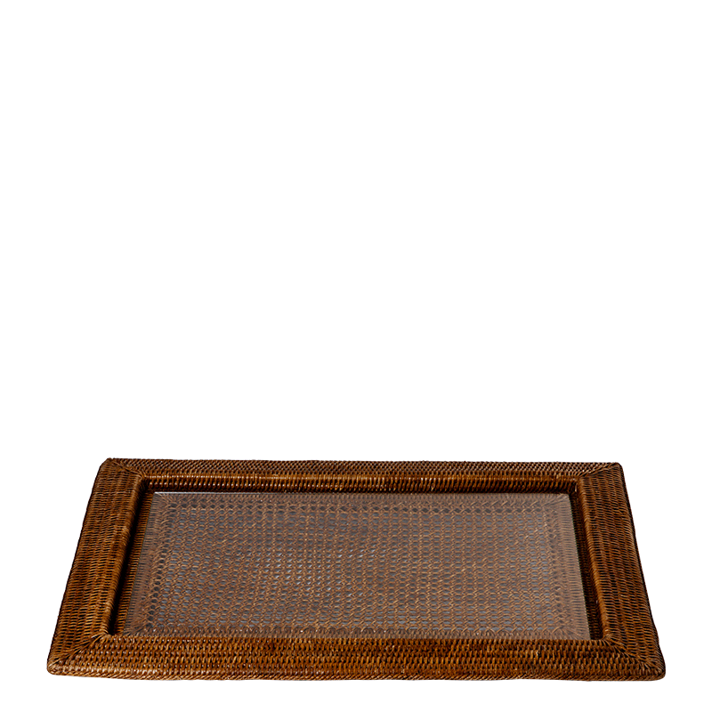 Bandeja rectangular Luisiana 46 x 63 cm. con placa de cristal