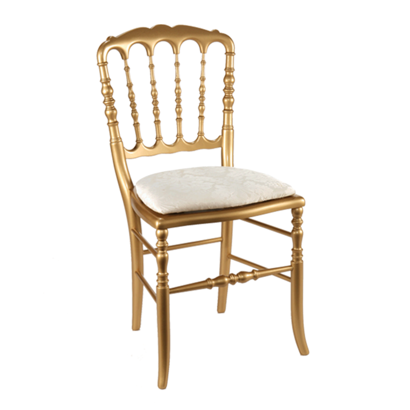 Silla Napoleón III dorada fija Gala blanca