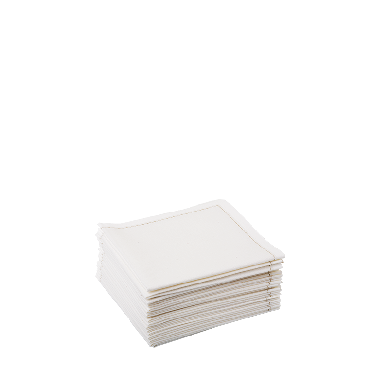 Servilleta cóctel tela blanca 20 x 20 cm (30 u.)
