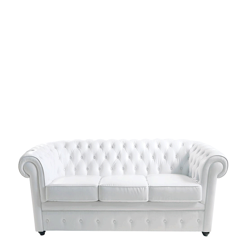 Sofá Chesterfield blanco L 202 P 92 H 76 cm