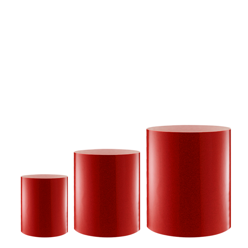 Lote de 3 realces cilíndricos Strass rojo