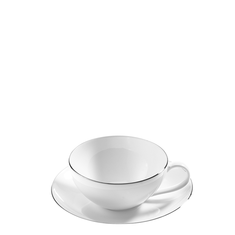 Taza y plato de té Platino 20 cl