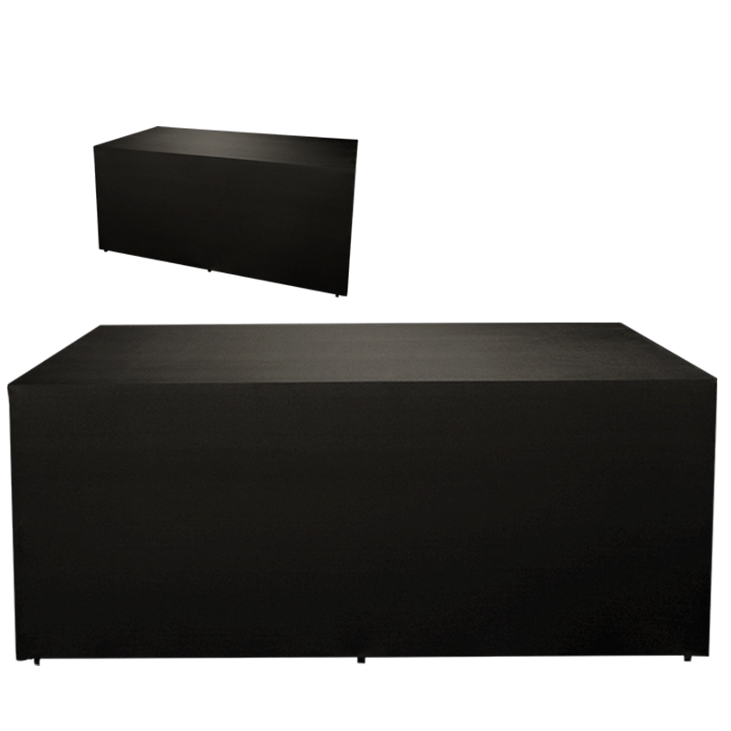 Buffet plegable con funda negra "4 caras" 100 x 200 cm y ruedas