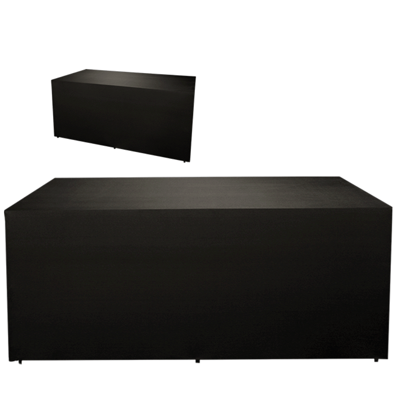 Buffet plegable con funda negra "4 caras" 100 x 200 cm y ruedas
