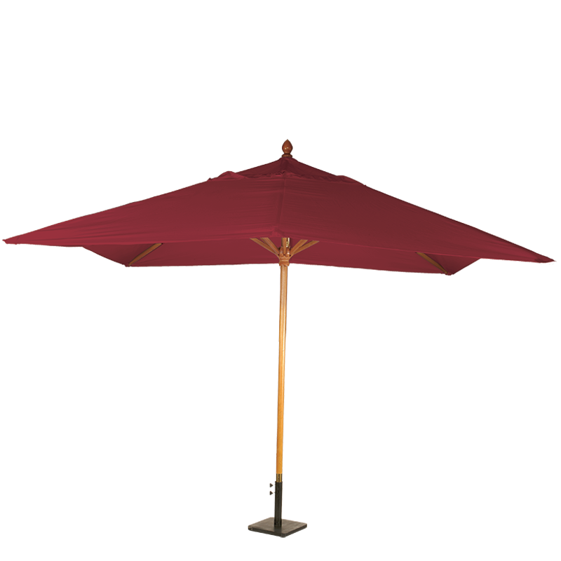 Parasol Luisiana rojo 300 x 300 cm + pie 30 x 30 cm