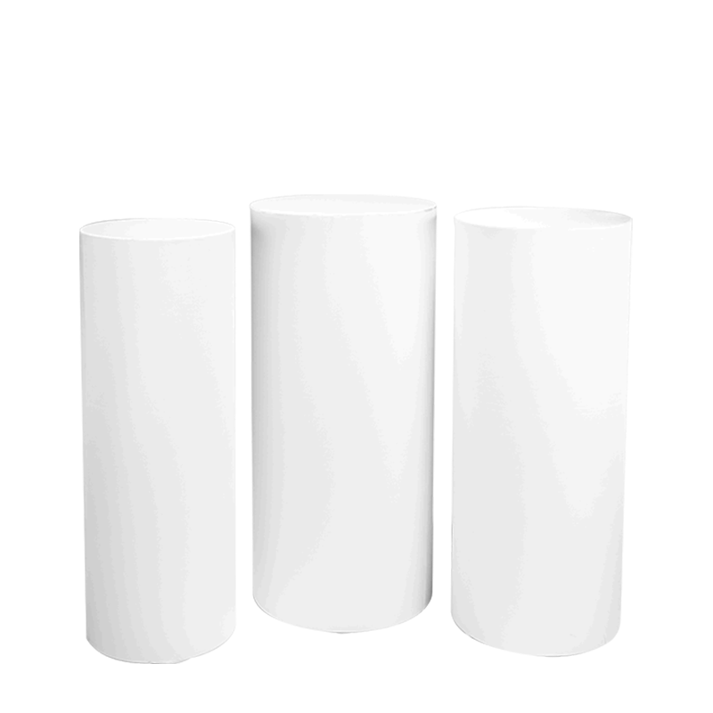 Mesa cóctel alta cilindros blanca Alt 110 - 112 - 114 (3 u.)