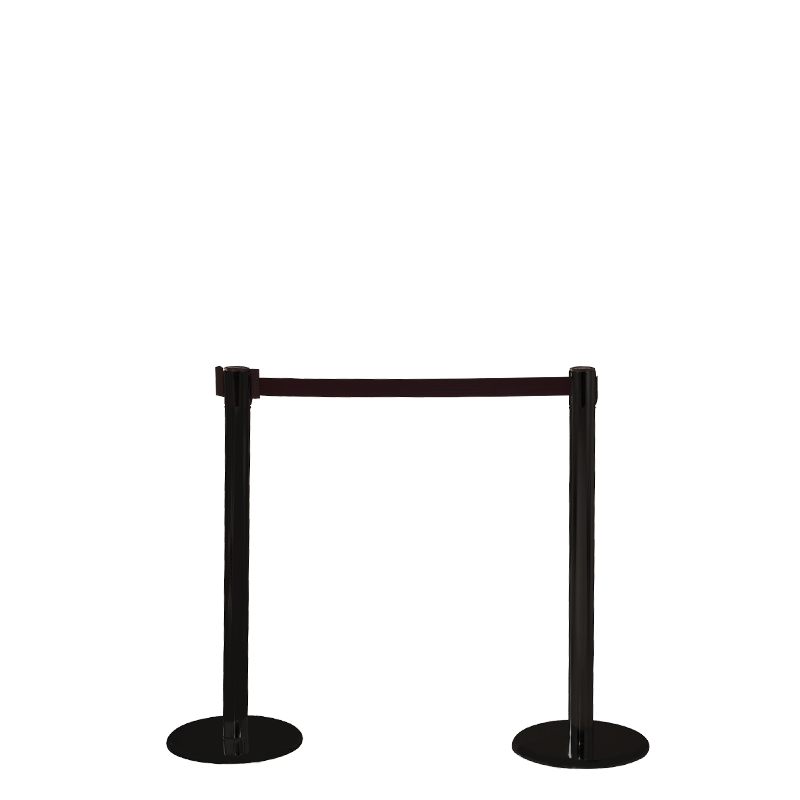 Poste separador con cinta retráctil L. maxi 2 m Alt. 95 cm.