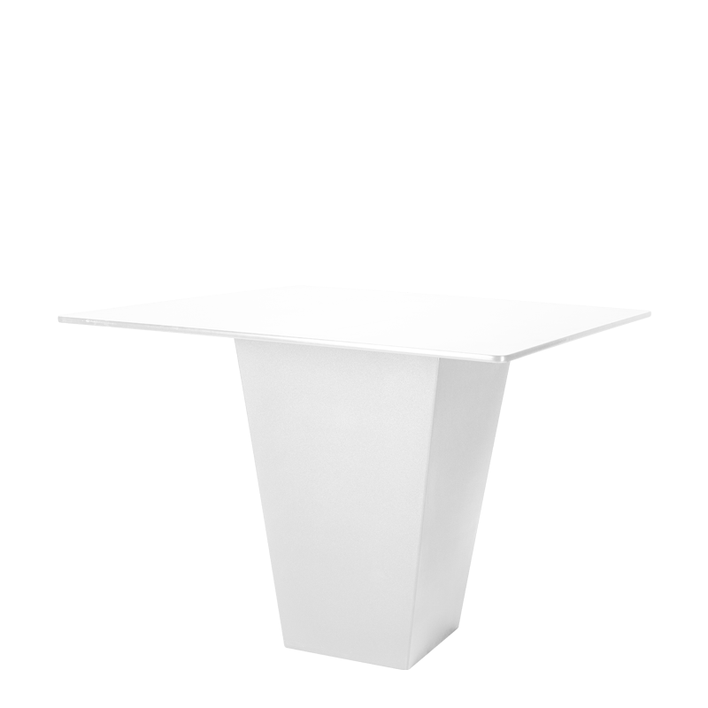 Mesa cóctel alta Alt. 112 cm Cono blanca con sobre blanco