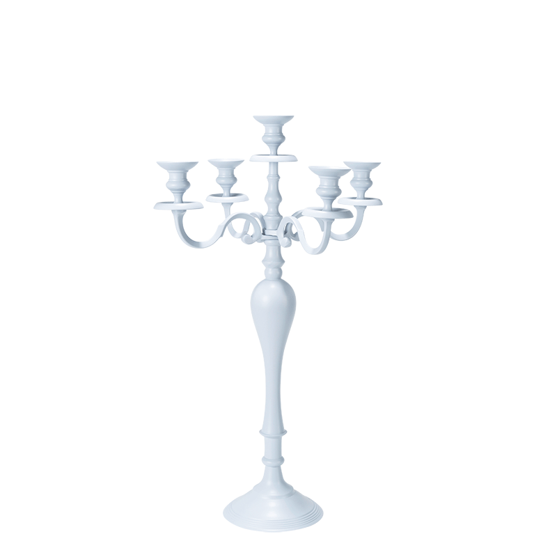 Candelabro 5 brazos gris H 75 cm