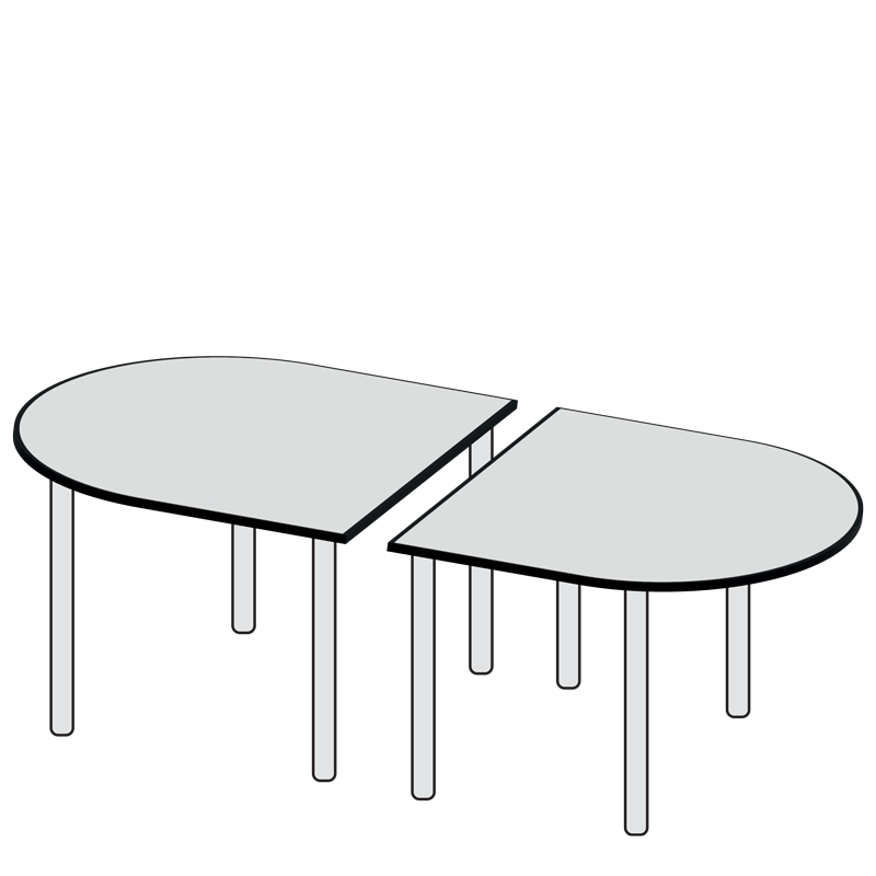 Mesa oval 130 x 500 cm