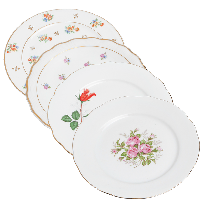 Plato pequeño Vintage con flores Ø 18-20 cm