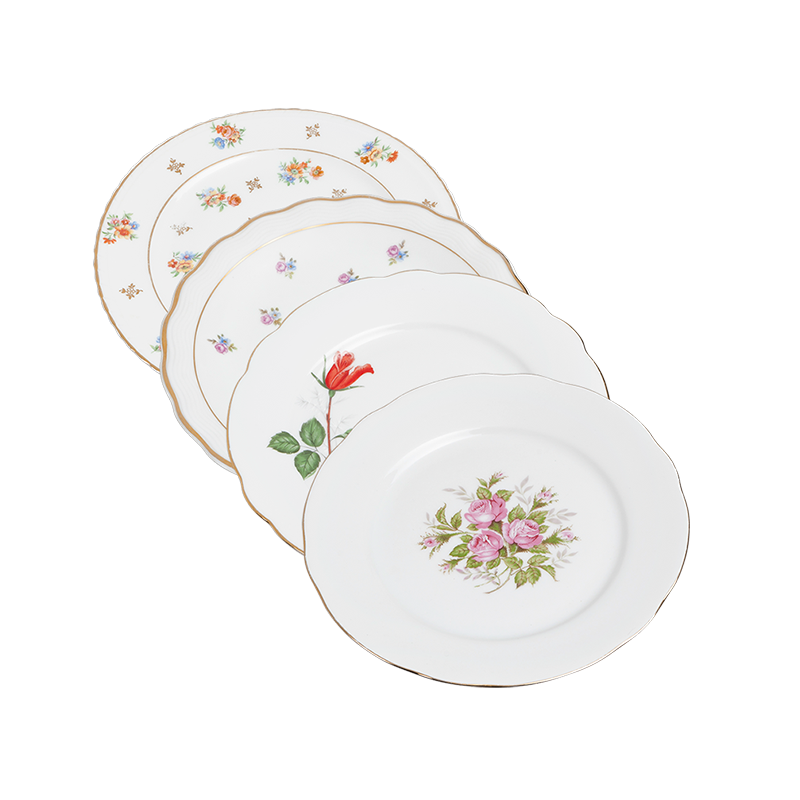 Plato pequeño Vintage con flores Ø 18-20 cm