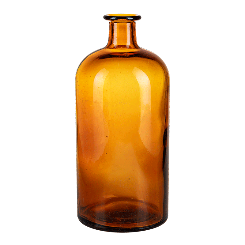 Bote de farmacia vintage en cristal marrón tamaño grande