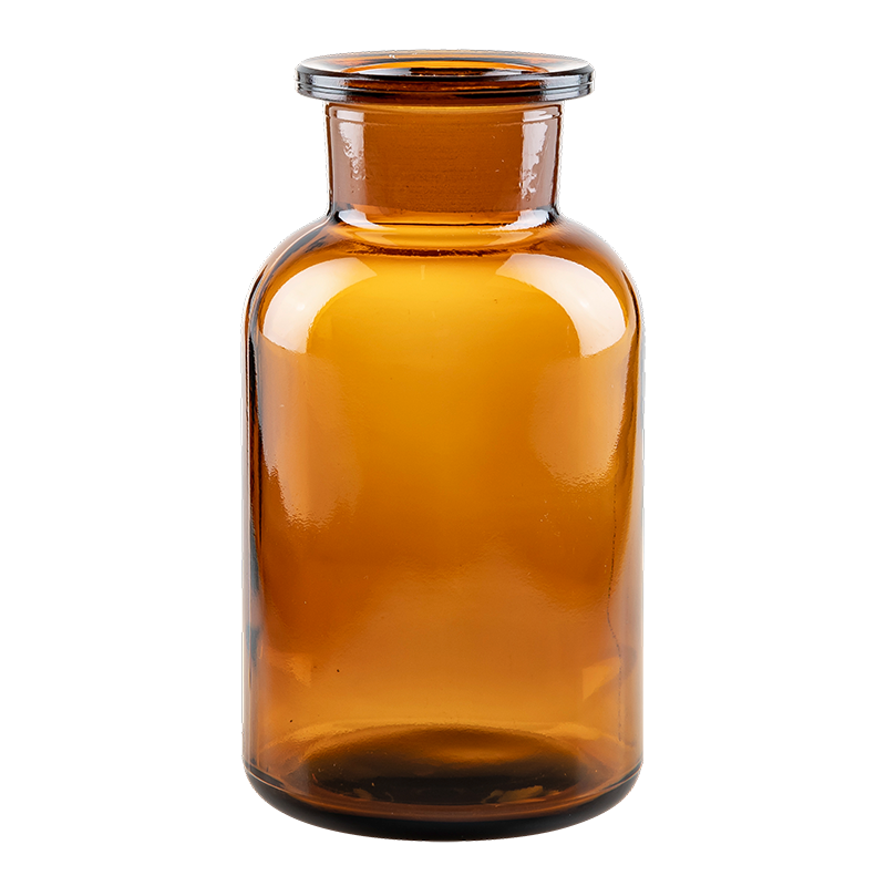 Bote de farmacia vintage en cristal marrón tamaño pequeño