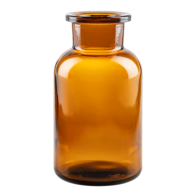Bote de farmacia vintage en cristal marrón tamaño pequeño